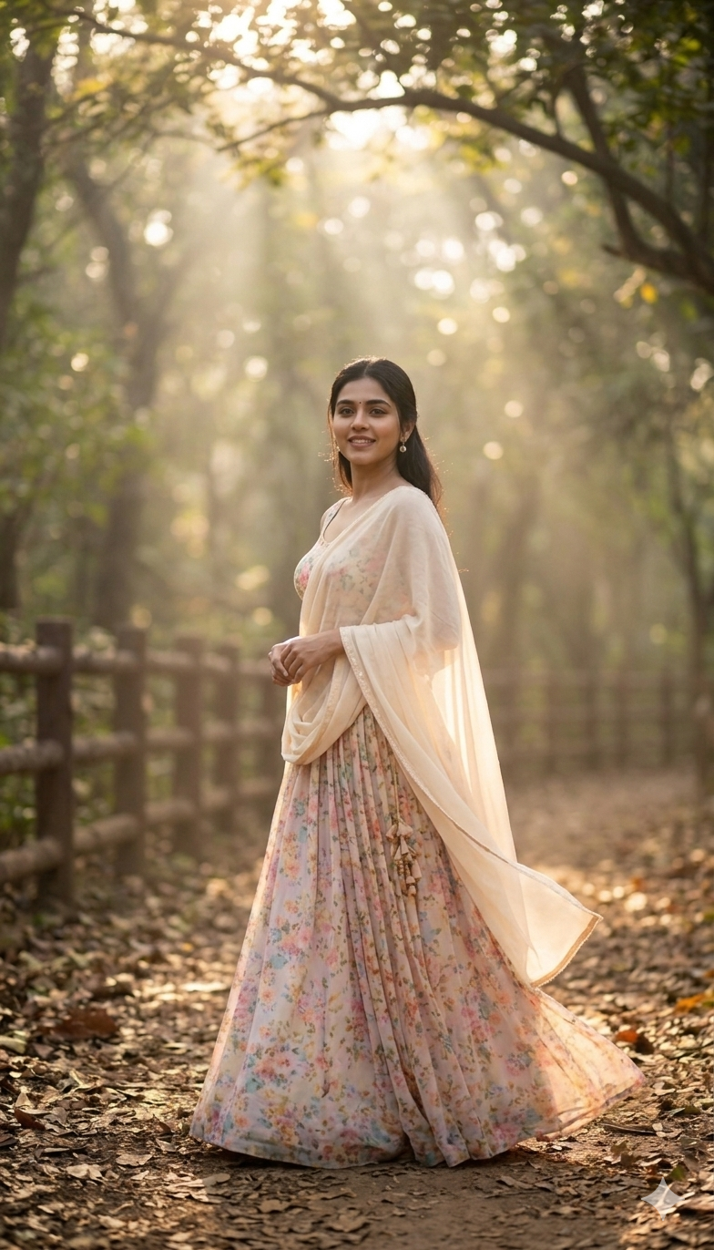 Elegant Pastel Lehenga Lightroom Editing Prompt for Girls