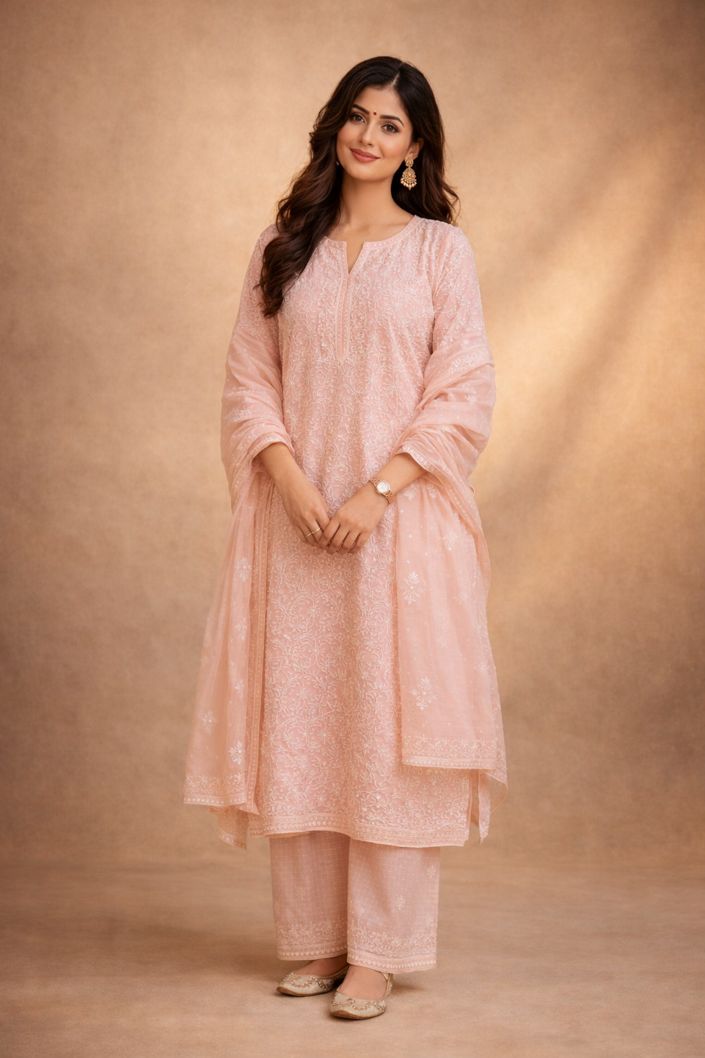 Elegant Pink Embroidered Kurta Set
